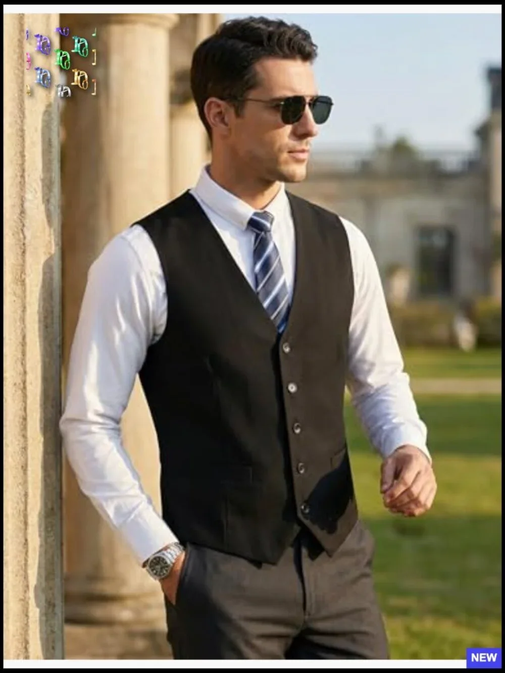 Slim Fit Suit Vest Formal Business Waistcoat Classic Elegant Menswear